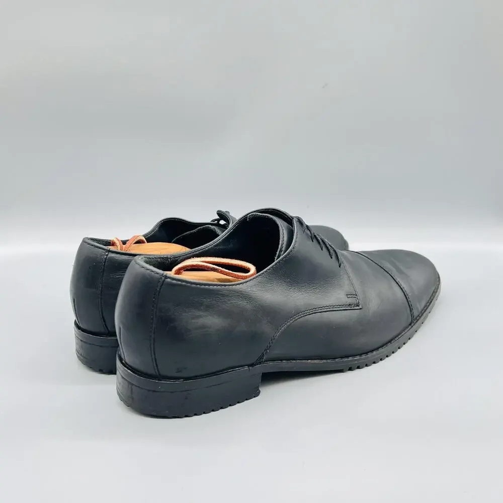 Cole Haan Shoes Mens 10.5 Black Leather Vtg Air Cap Toe Derby Oxford Dress